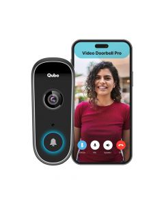 Qubo Smart WiFi Video Doorbell Pro 2K With Intruder Alarm, 2-Way Talk, Alexa & OK Google
