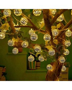 Nano 30LED Moroccan Metal Fairy String Lights Christmas Tree and Diwali Party Hanging Light for Festival Indoor Outdoor Decorations