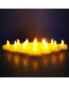 Virat Trading 12 Flameless Tea Light Candles/ Led Candles / Party candles (White (Natural Flame))