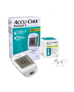 Accu-Chek Instant S Blood Glucose Glucometer Kit with Vial of 10 Strips for Accurate Blood Sugar Testing