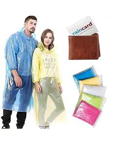 Rain Card Unisex Disposable Pocket Size Easy to Carry Digi Raincoat (Pink, Blue, Yellow, Free Size)
