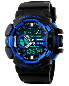 SKMEI 1117 Black Strap Analog-Digital Black Dial Men's Watch