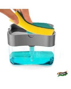 Smarty 2 in 1 Soap Dispenser for Dishwasher Liquid Holder , Liquid Dispenser Through Pump ( Multi-Color , 400 ML) with Sponge
