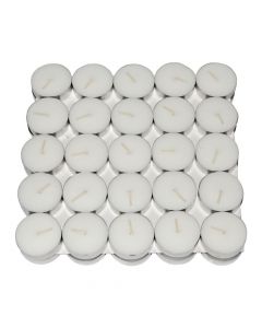 Virat Trades Wax Tea Light Candle (White, Set of 50, 3 Hours Burn Time)