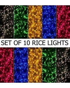 Virat Rice 10 ft Set of 10 Lights Serial 16 Bulbs (Ladi) Decoration Lighting for Diwali Christmas,3-4 Mtrs  Pack of 10