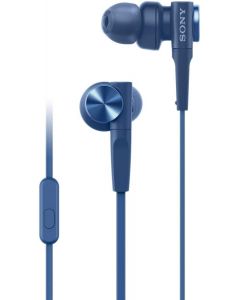 Sony MDR-XB55AP Wired Earphone with Mic, Extra Powered Bass Duct Technology, Blue