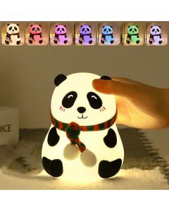 Nio Color Changing Panda Night Light for Kids, Rechargeable Silicone LED Lamp With 7-Colors Perfect Room Decor & Gift for Toddler, Children, Teens