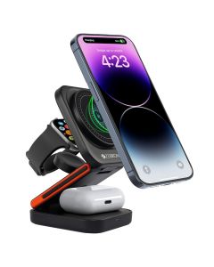 ZEBRONICS MAGBOOST 3 in 1 Magsafe Wireless Charging Pad With 15 Watts fast charging, Type C Cable for Smartphones | Earbuds | Smartwatches