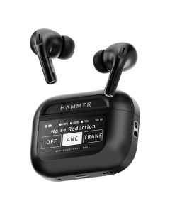 HAMMER Screen TWS ANC With Touch Display,  Type-C Fast Charging, Bv5.4, Transparency Mode, EQ Mode