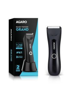 AGARO Grand Men Body Trimmer With Type C Fast Charging, 120 Min Usage, Waterproof For Beard, Armpit, Chest, Pubic & legs