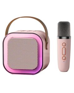 Funk K12 Mini Karaoke Bluetooth Microphone with RGB Lights Speaker Portable Karaoke Bluetooth Stereo Sound Box For Home Family Singing