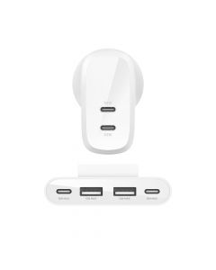 Belkin 60W Dual type-C Fast Charging Wall Charger With 2 Meter Power Extender