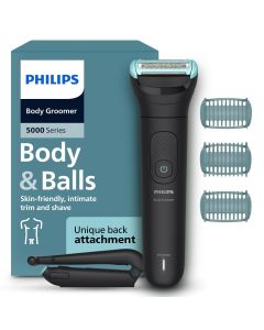 Philips Body Trimmer With Showerproof, 100 min runtime For Private Parts, Removes Back Hair, Skin Safe Grooming, Clinically Tested for Sensitive Skin BG5475/15