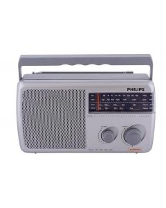 Philips Portable Radio RL384/94 with MW, SW & FM Band, Telescopic Antenna, 4-Inch Loudspeaker,