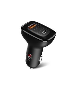 boAt Dual Port 24W Fast Car Charger with 24W Fast Pd Charging, 18W Qc Compatible with All Smartphones