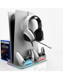 Ant Esports Dock 5 RGB with Cooling Fan and Dual Controller Charger Station, PS5 Cooling Station Accessories 