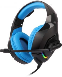 Zebronics Zeb-Rush Wired Headphone with RGB LEDs, Dual 3.5mm Jack, Converter Pin, Cushion Headband, Volume Controller, Adjustable Mic
