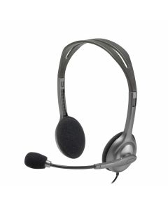 Logitech H110 Wired Headphones With Mic, Noise-Cancelling,3.5-Mm Dual Audio Jack