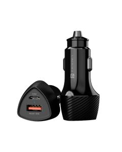 Portronics 51W Car Power Charger with Dual Output USB & Type C PD for all iPhone, Android Smartphones and Tablets