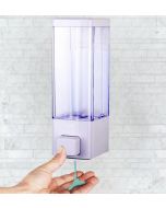 Sigma Transparent Wall Mount Liquid Soap Dispenser White 350 ml Conditioner, Foam, Gel, Liquid, Lotion, Sanitizer Stand, Shampoo, Soap Dispenser