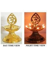 Virat Om Diya deepak jyot / jyoti lights Diwali Electric Gold Diya/Deepak Rice Light Bulb Lamp for Pooja/Puja 1 Floor With 3 Months Warranty