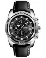 Skmei 9156 Chronograph Leather Strap Men Quartz Wrist Watch 