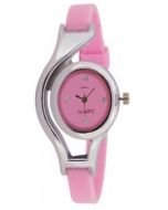 IIK  Pink Strap Analogue Silver Dial Girl's Watch  With One Year Warranty