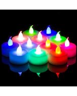 Virat Flameless 6 MultiColor auto changing LED Tealights Birthday/ Festival / Anniversary / All purpose (batteries included) (Pack of 6) High Quality Long Lasting