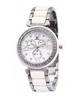  IIK Collection white silver chain Analog white dial Watch for girls 