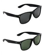 CostaRica Black & Green Rectangular Sunglasses Combo with UV Protection 