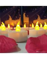 Virat Flameless Orange Color Pack of 6 LED Tealights Birthday/ Festival / Anniversary / All purpose (batteries included) High Quality Long Lasting