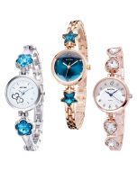 Caser Analog Pack of 3 Metal Strap Casual Watch for Women and Girls Watch