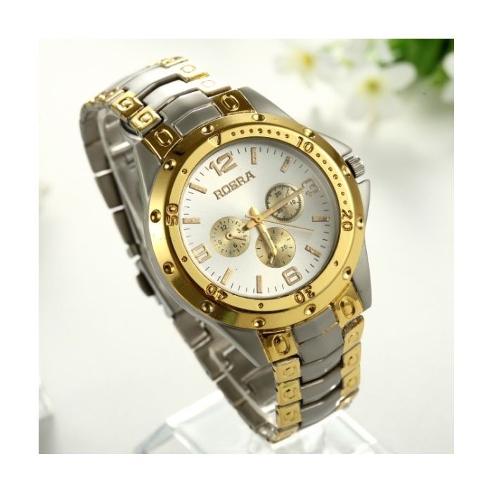 gold chain silver watch